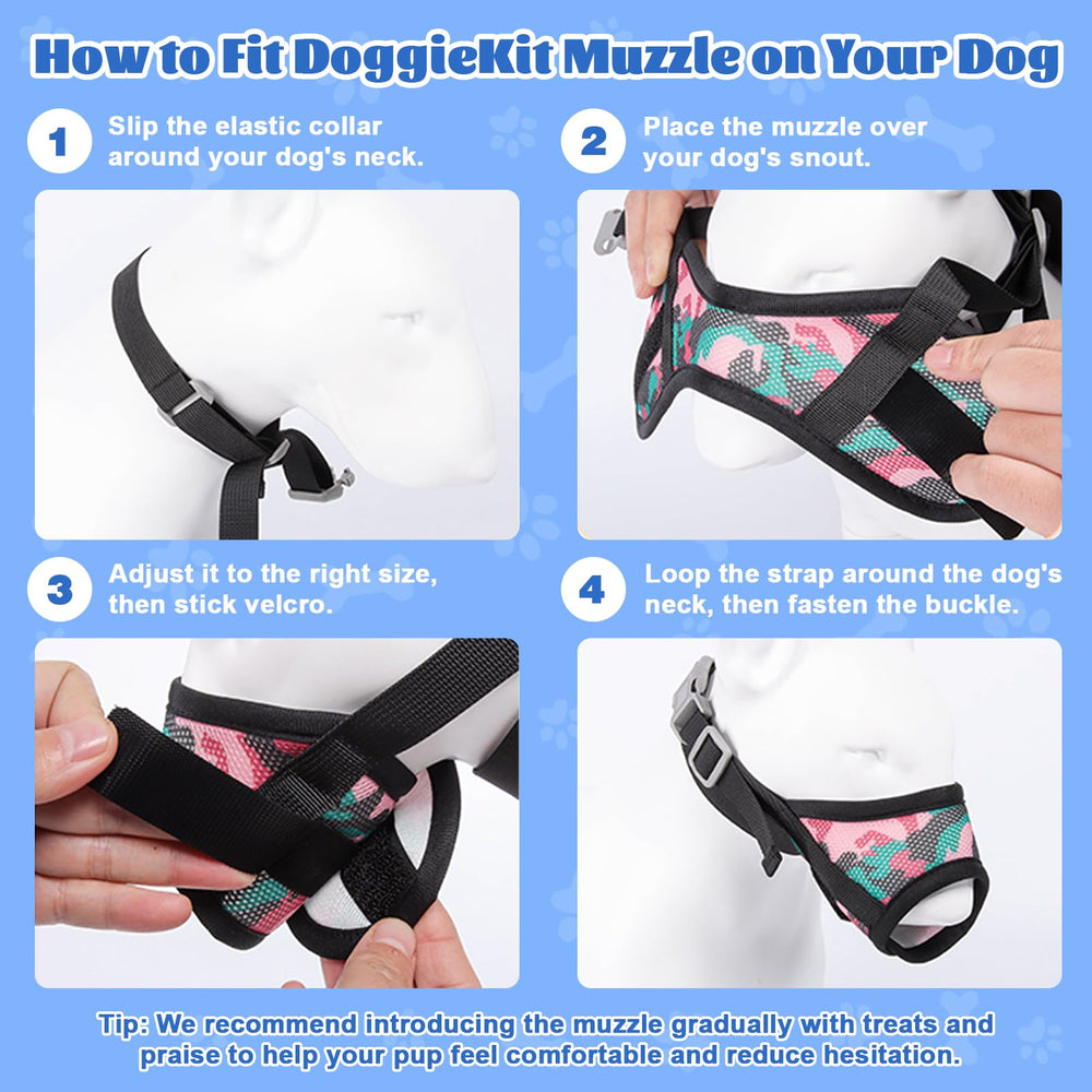 DoggieKit adjustable-fit muzzle for small to large dogs across breeds
