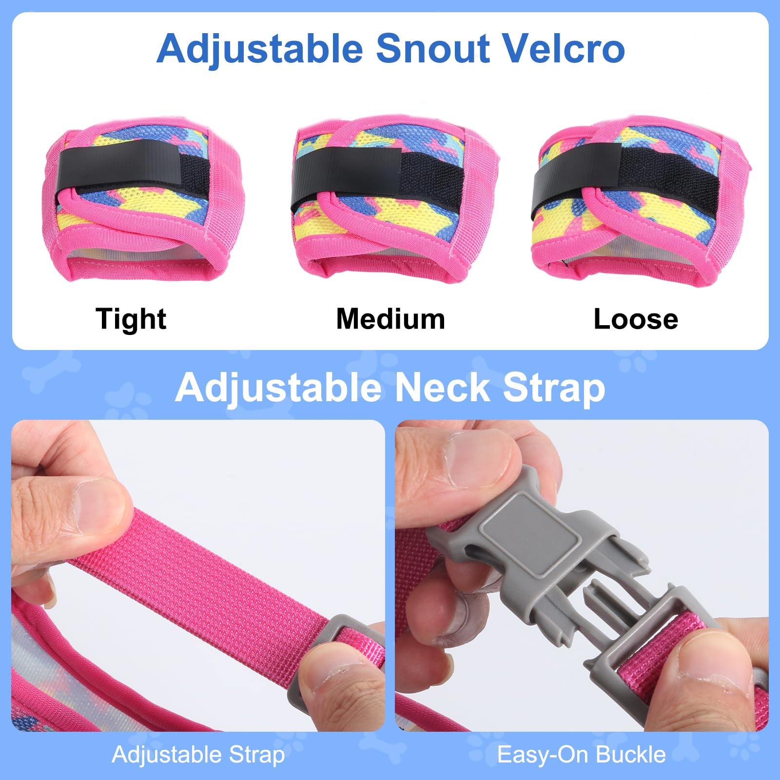 DoggieKit escape-proof neck collar keeps muzzle securely in place.