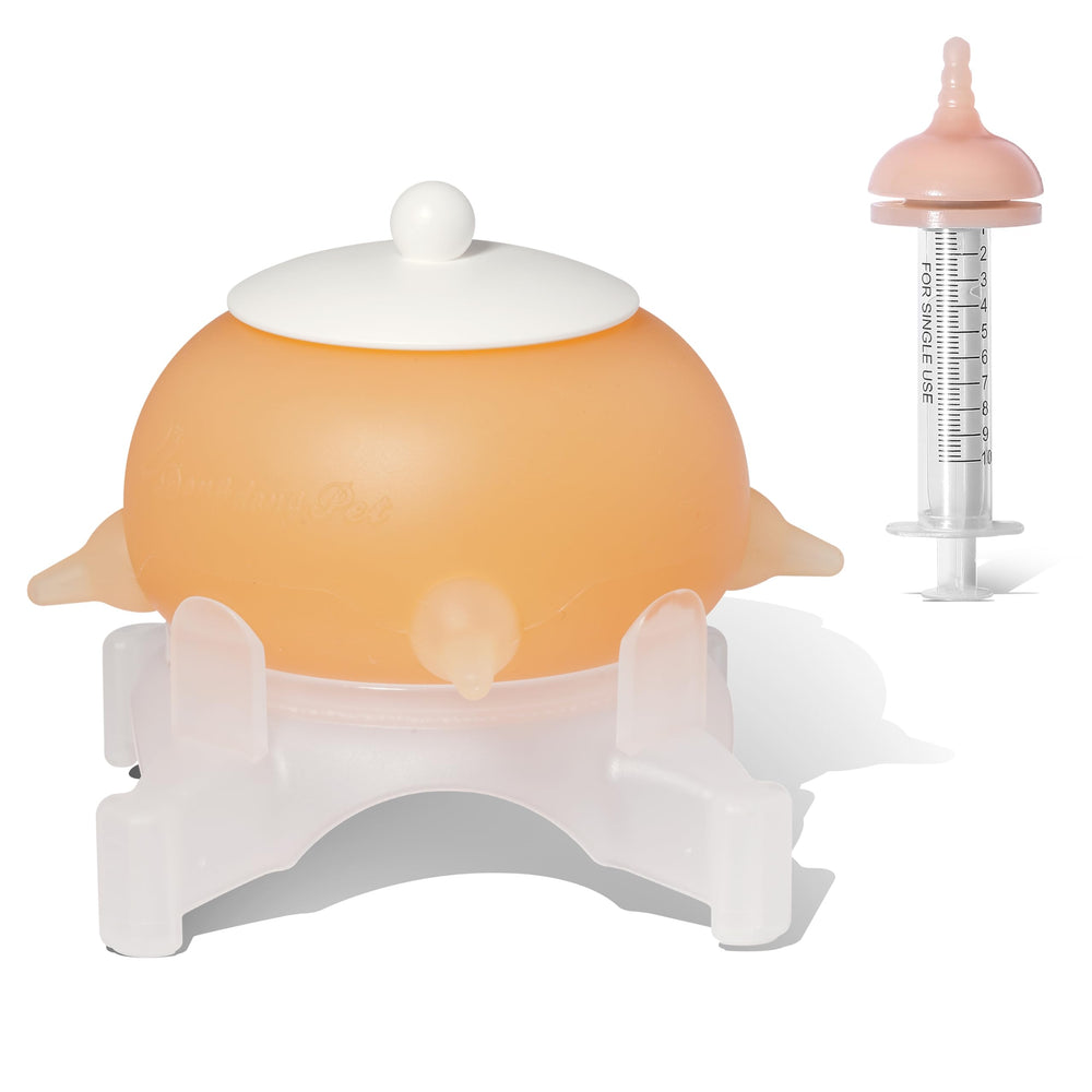 Doggiema puppy milk feeder nipple close-up shows biomimetic softness for natural-feel feeding