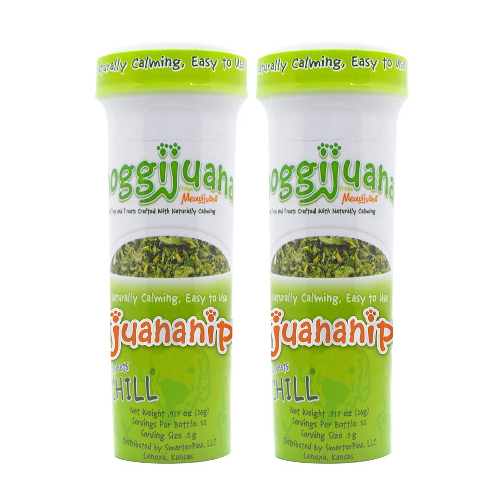Doggijuana Juananip refill bottle 2-pack for easy calming routines.