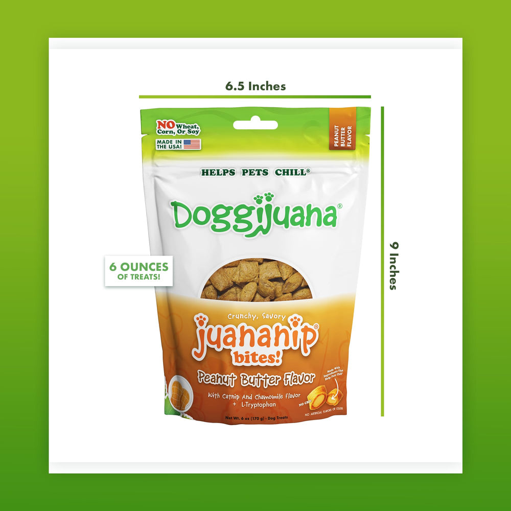 Doggijuana peanut butter flavor label on packaging