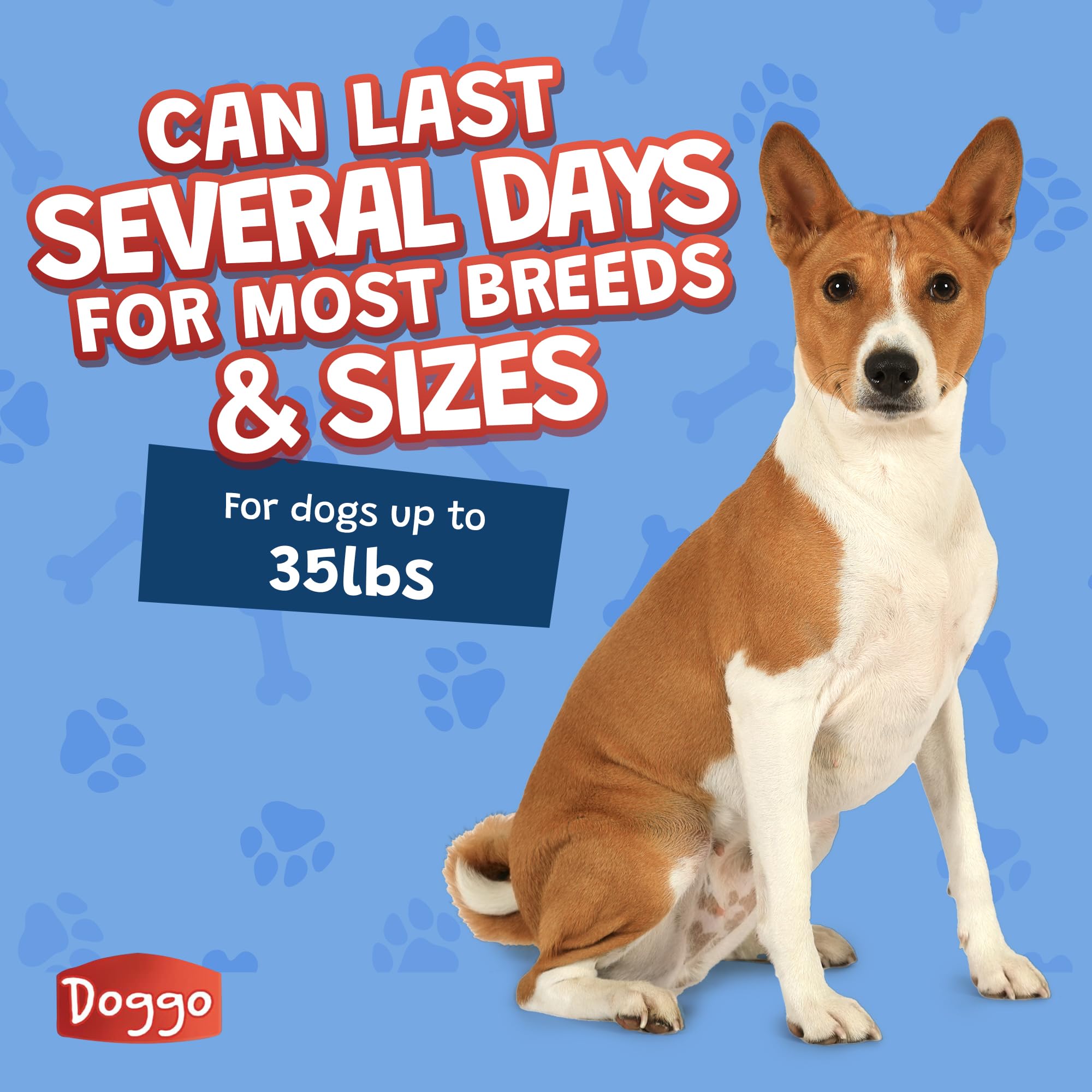 Doggo Dog Chew 1-pound pack includes six medium chews for sharing.