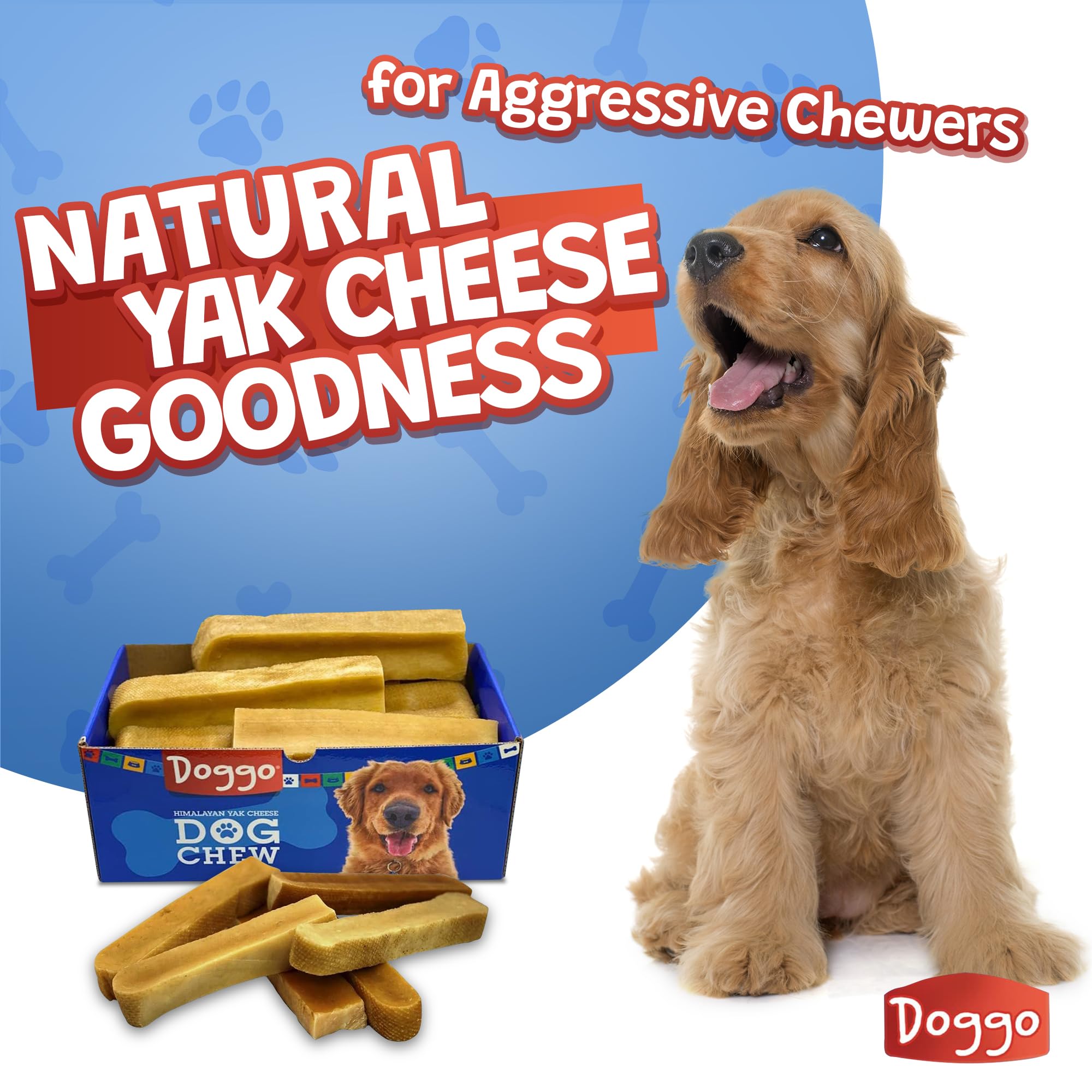 Doggo Dog Chew long-lasting chew stands up to aggressive chewers for hours.