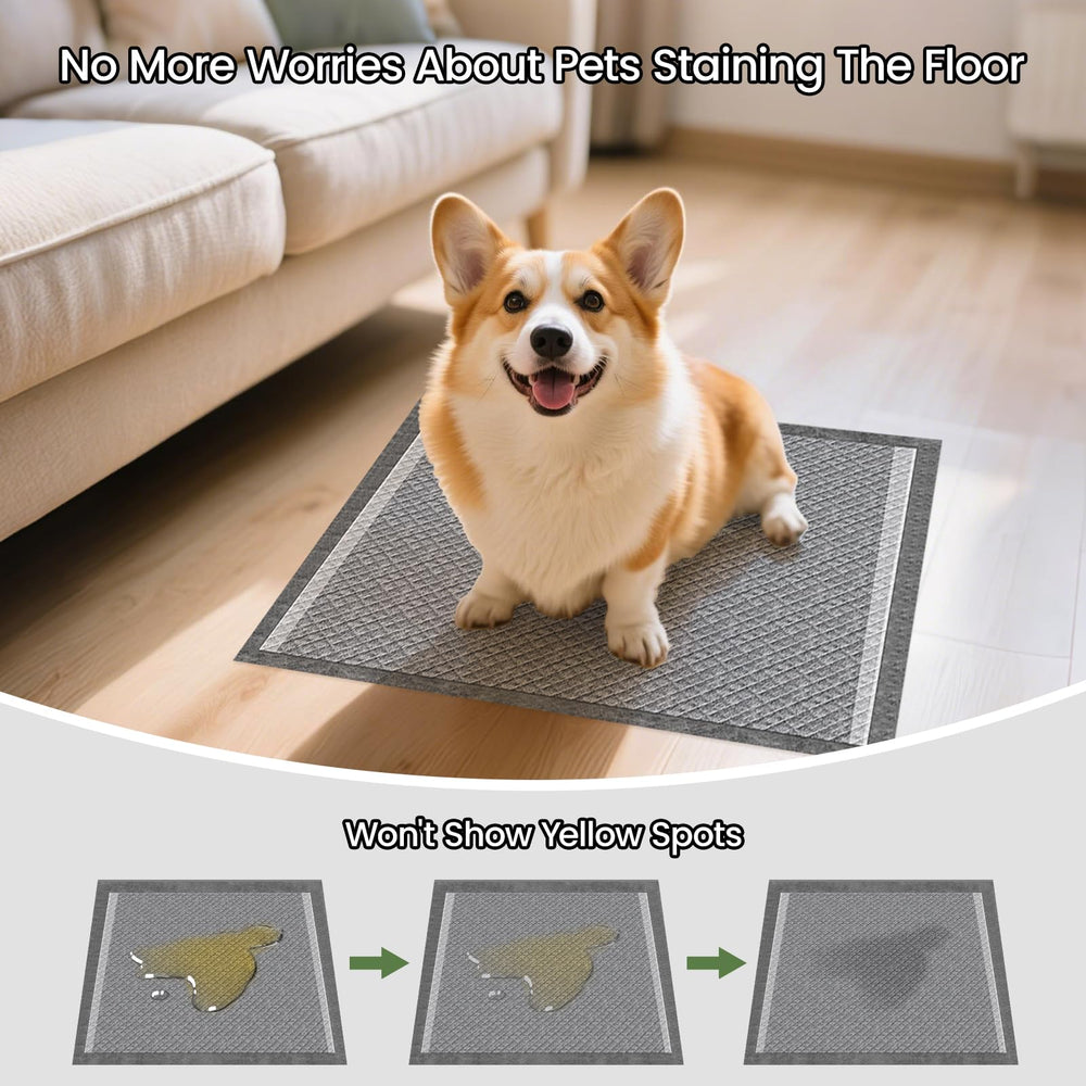 DOGGO DOUG charcoal puppy pads closeup carbon for odor absorption.