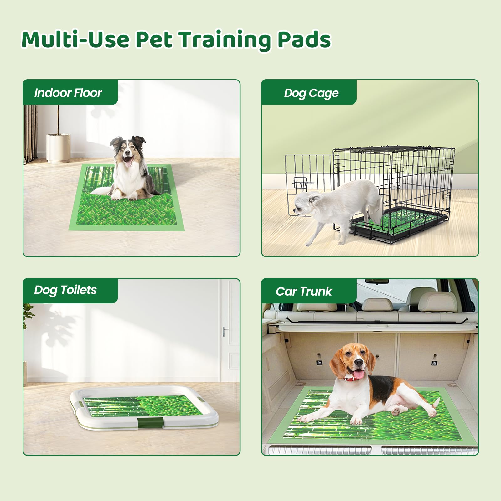 Doggo Doug Puppy Pads XL multi-pet-use image illustrates versatility for homes.