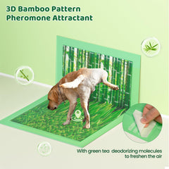 Doggo Doug Puppy Pads XL pattern-design bamboo image shows calming training area.