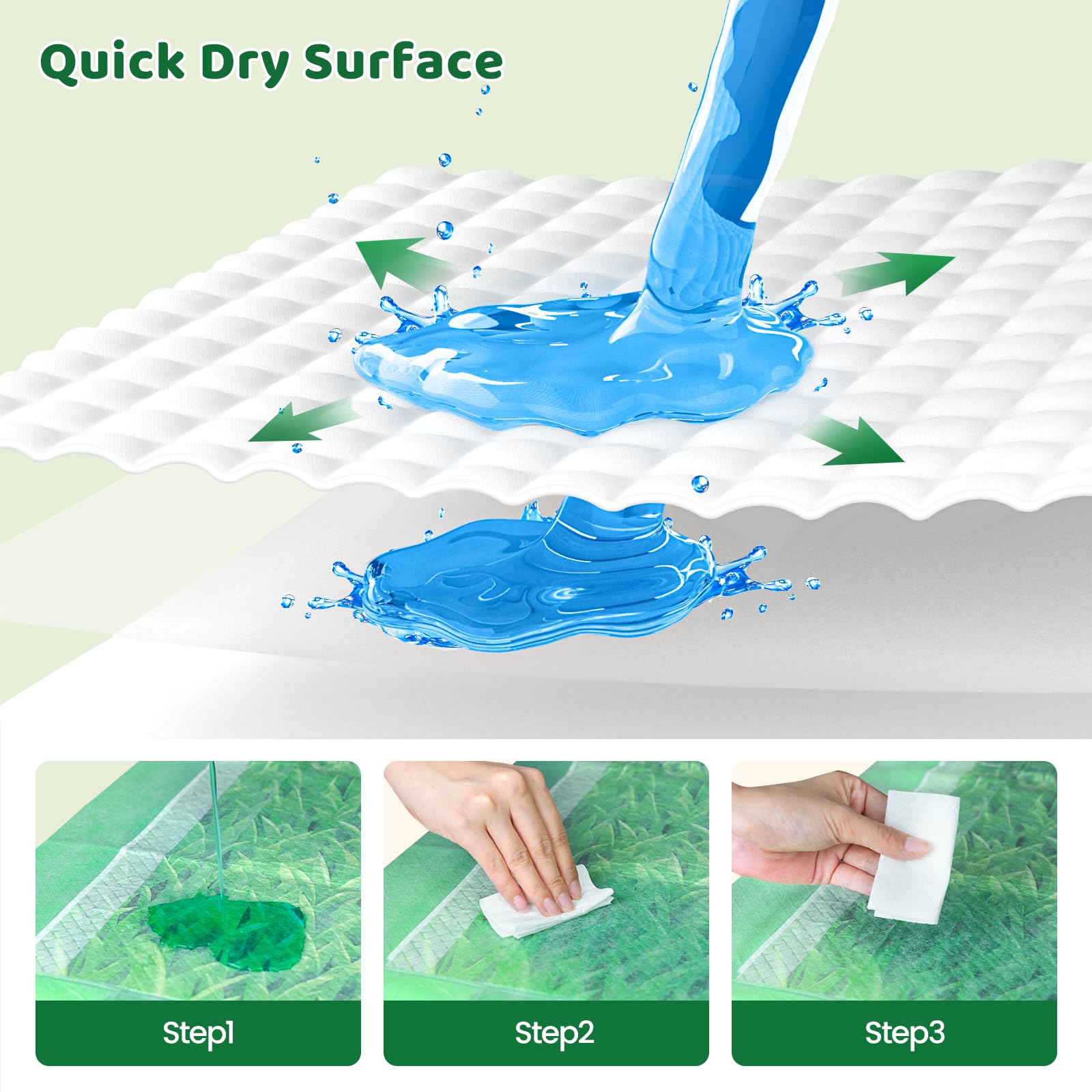 Doggo Doug Puppy Pads XL pheromone-attractant image demonstrates puppy training cueing.