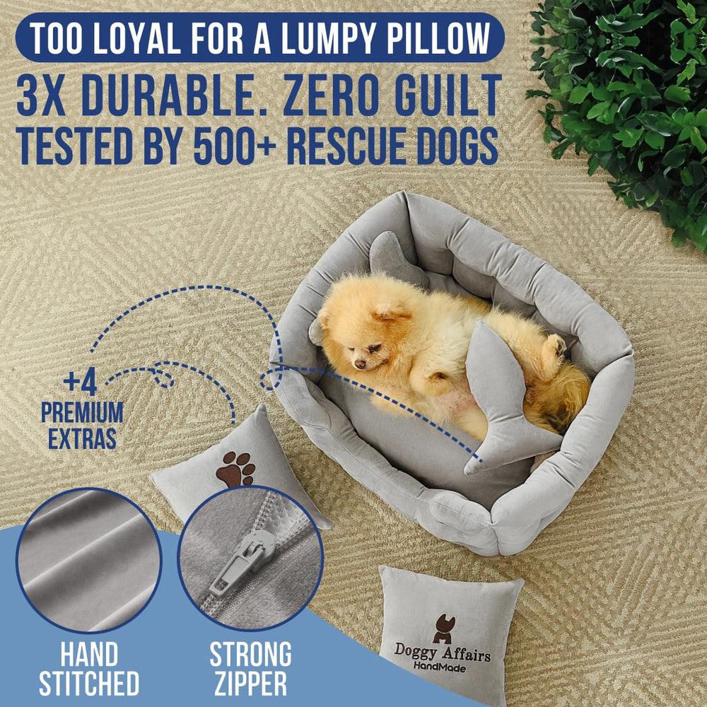 Doggy Affairs HandMade anti-claw velvet cover close-up emphasizes durability and softness.