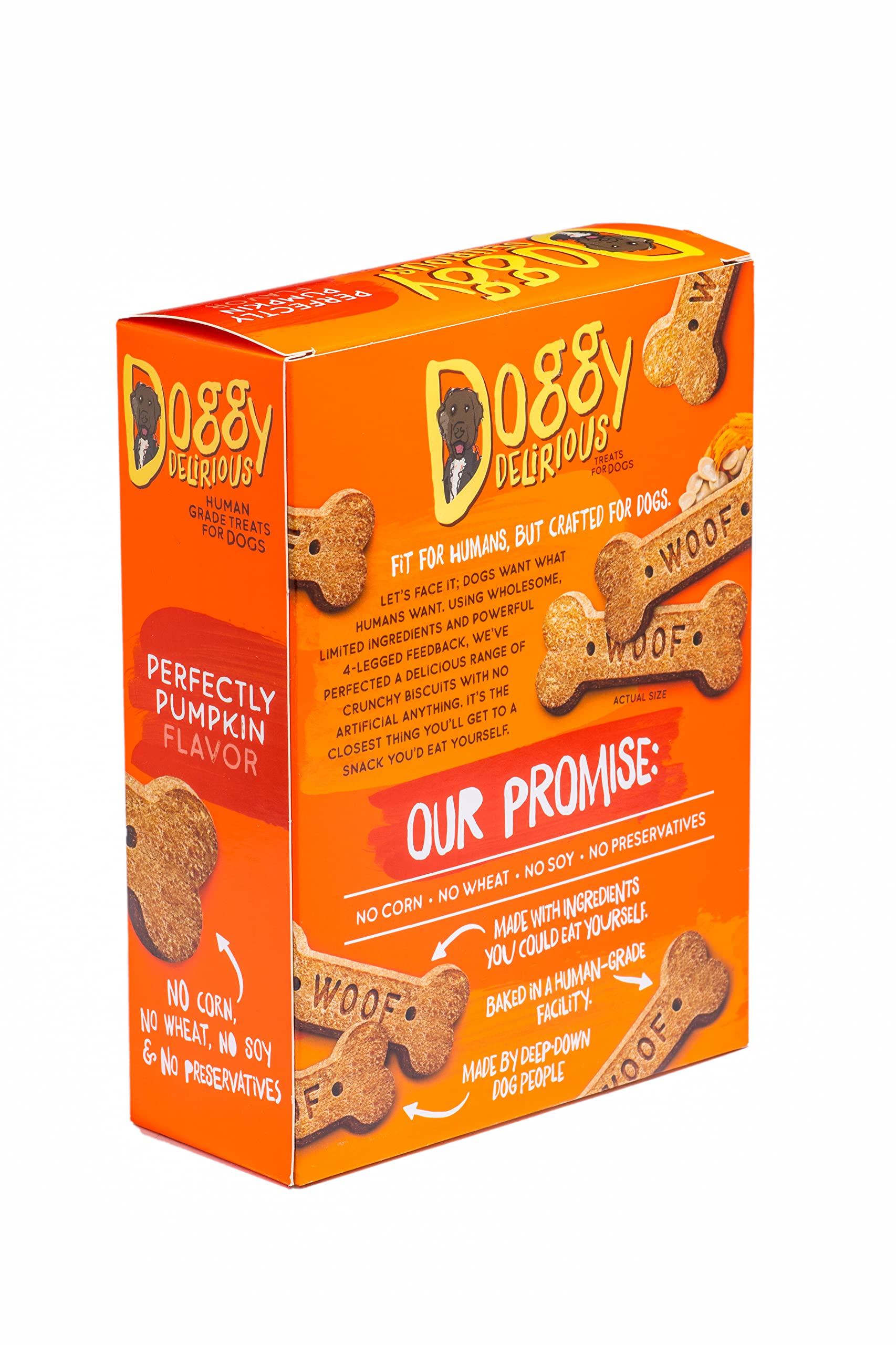 Doggy Delirious Crunchy Treats peanut butter and sweet potato, grain-free snacks and training rewards.