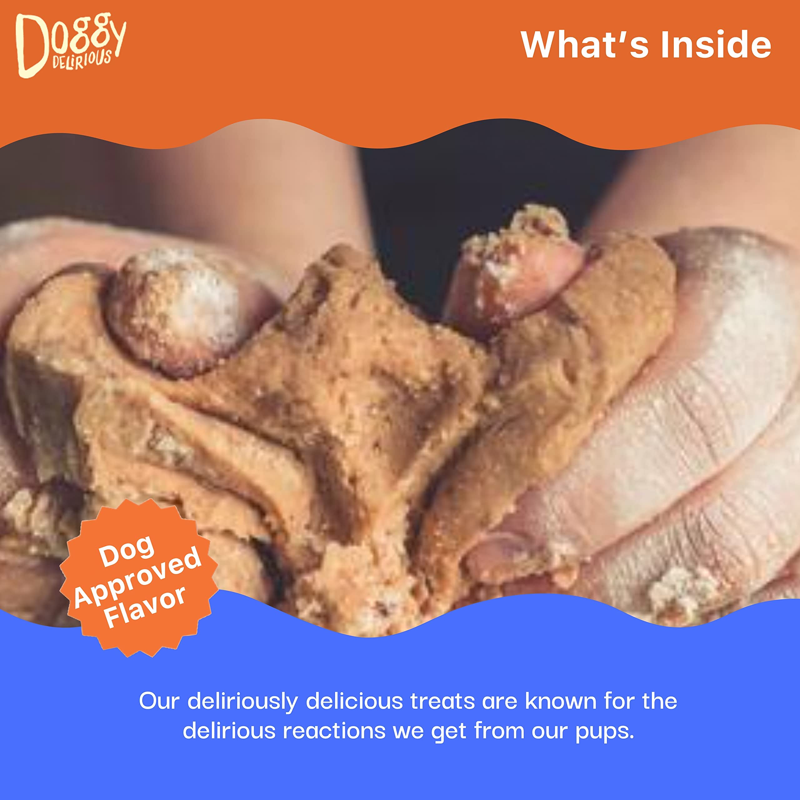 Doggy Delirious Crunchy Dog Treats smoky turkey and apple, flavorful comforting snack.