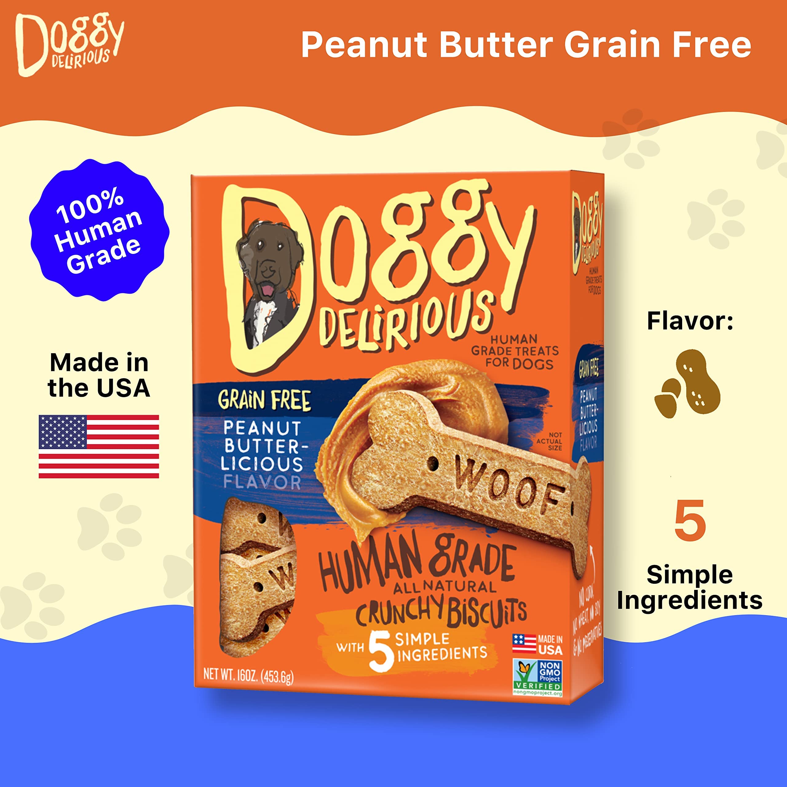 Doggy Delirious Crunchy Dog Treats sweet potato pumpkin bites, wholesome snack option.