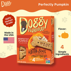 Doggy Delirious grain-free and dairy-free ingredients image emphasizes allergen-friendly snack.