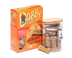 Doggy Delirious US-made, human-grade treats image highlights premium quality.
