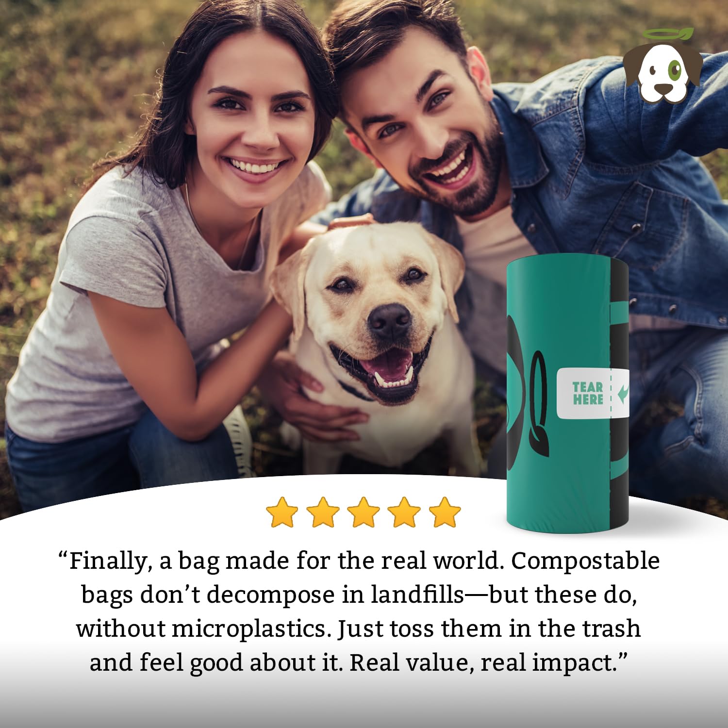 Doggy Do Good rollo-bolsas-desechos: práctico para múltiples salidas.