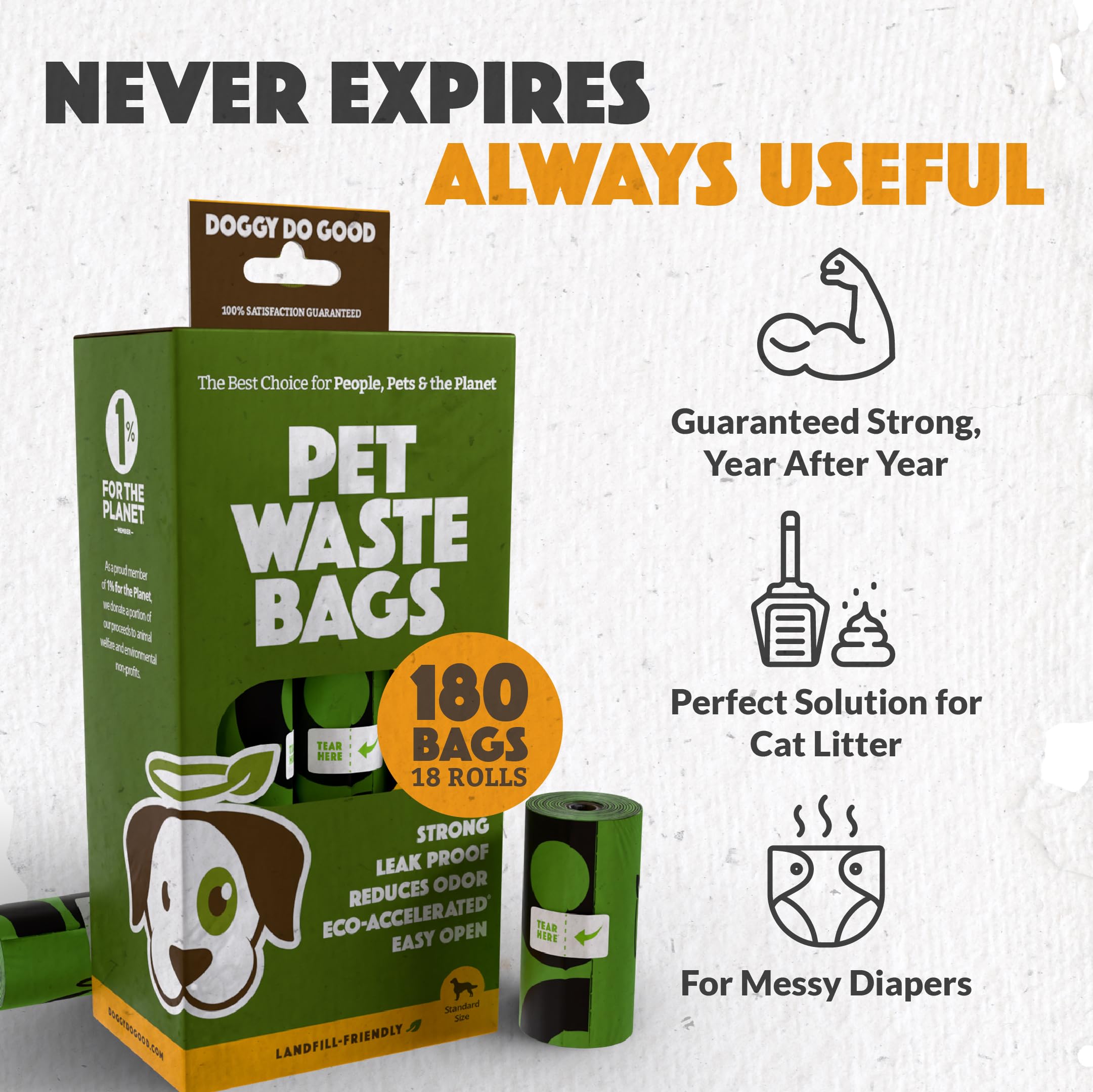Doggy Do Good standard size bags measuring 7 by 13.4 inches.