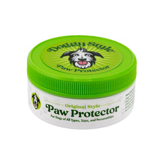 Doggy Style Lick-Safe Paw Balm jar shows plant-based formula for gentle paw moisturization