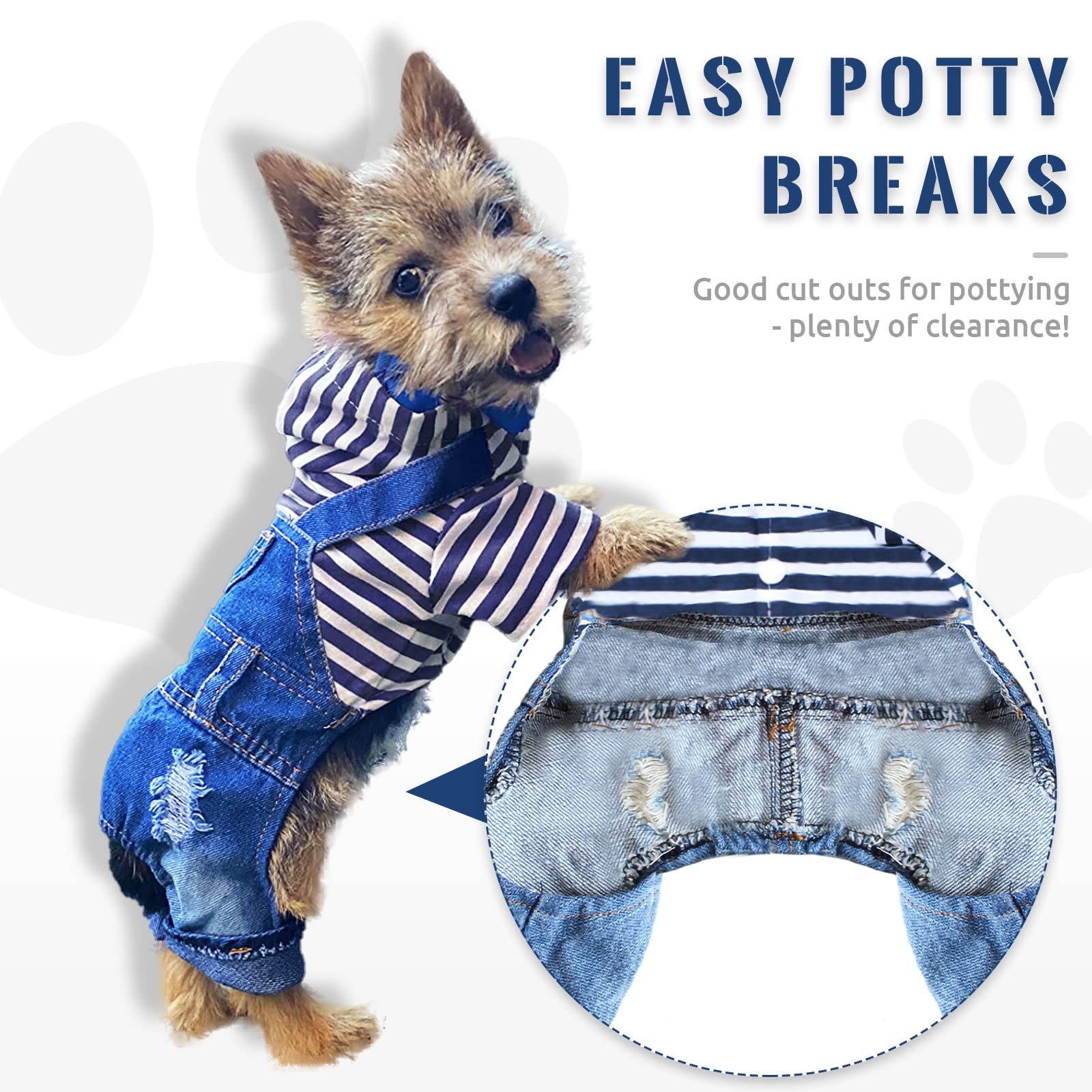 Doggyzstyle blue jeans dog costume—versatile daily wear for small pets.