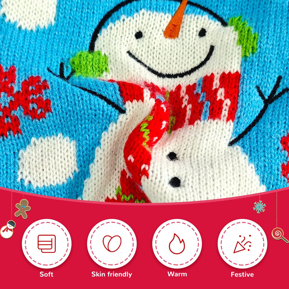 DOGGYZSTYLE Christmas blue snowman pattern adds holiday cheer.
