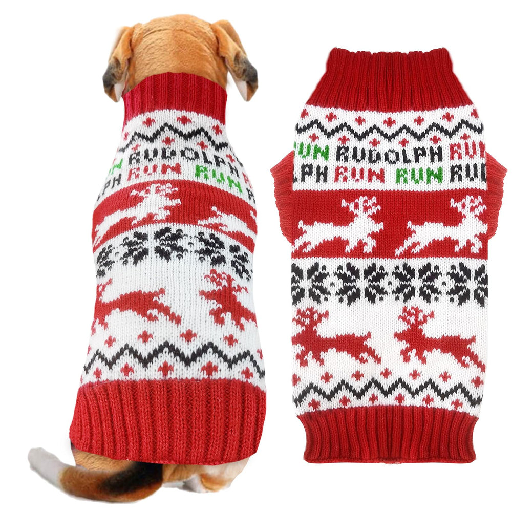 Doggyzstyle red running deer Christmas sweater for festive photos and cozy wear.