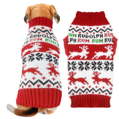 Doggyzstyle red running deer Christmas sweater for festive photos and cozy wear.