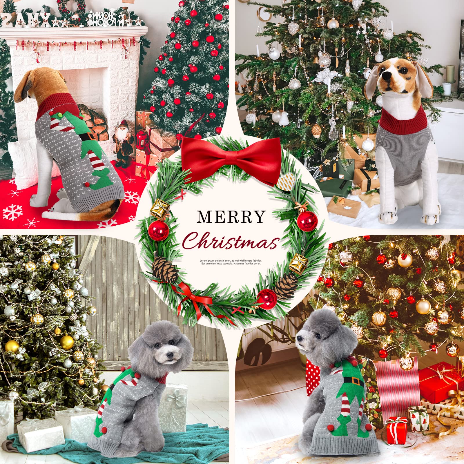 DOGGYZSTYLE Ugly Christmas pattern detail highlights playful clown motif for holiday photos.