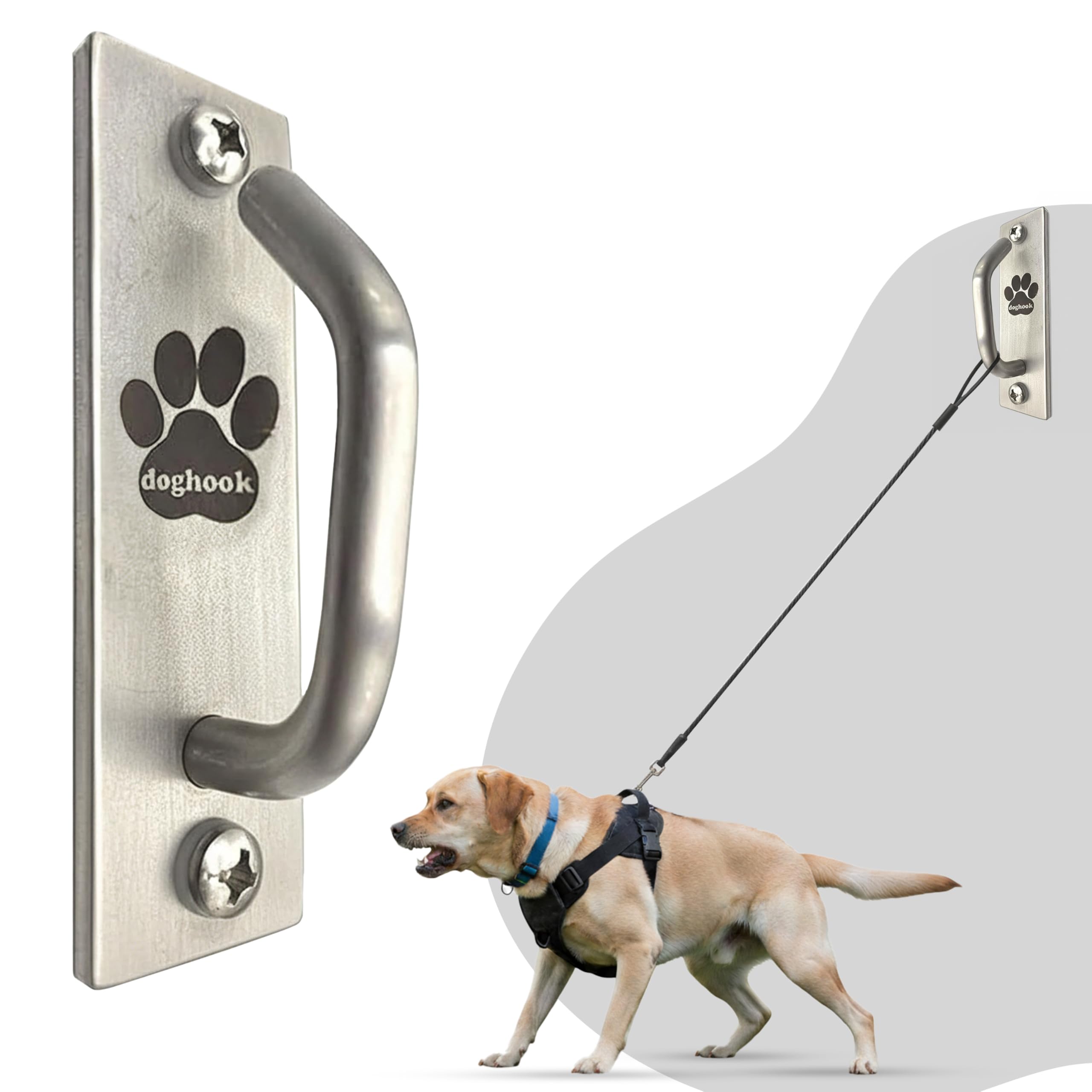 Doghook Canine Hitch installation with hardware enables quick home setup.