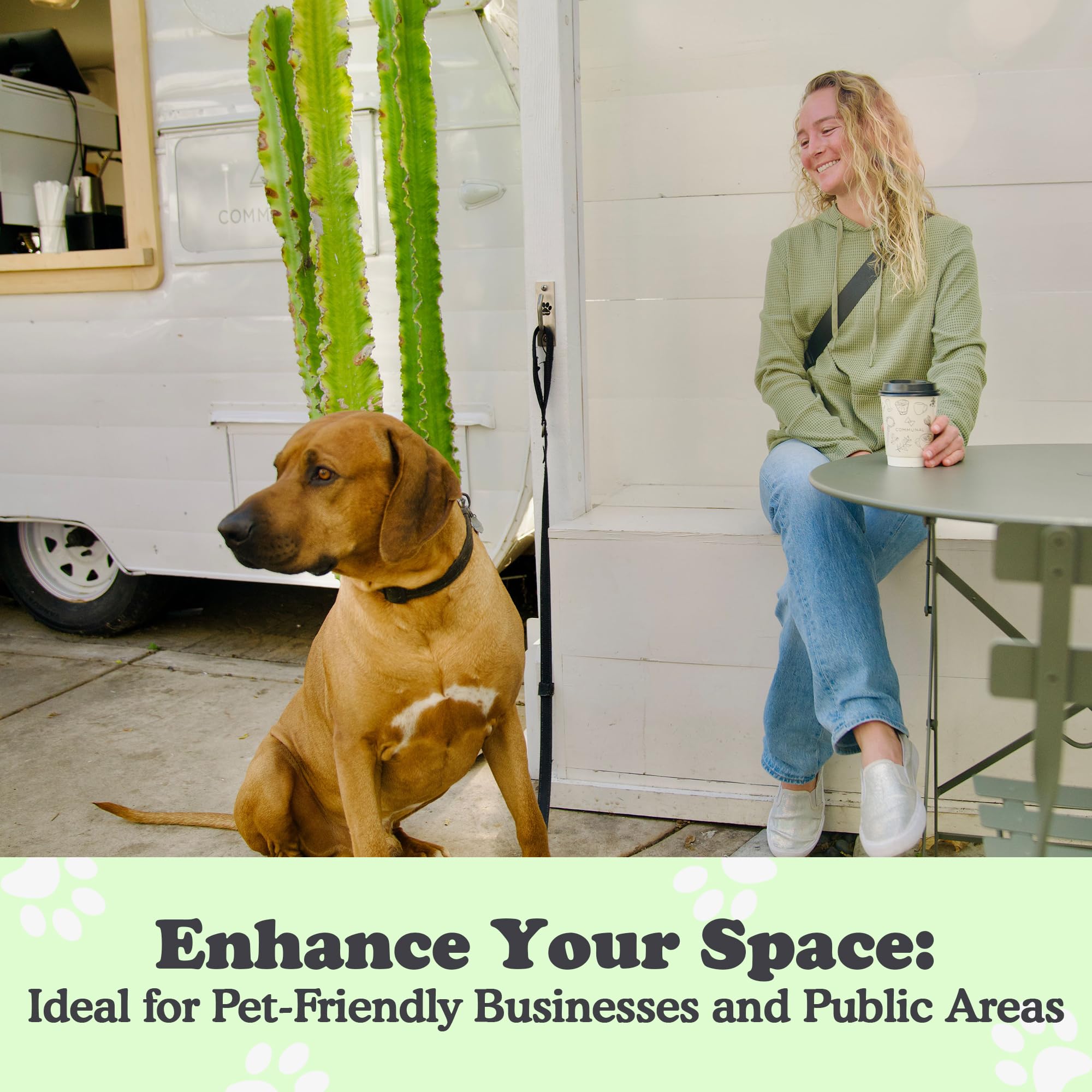 Doghook Canine Hitch large-breed-ready design supports strong dogs.