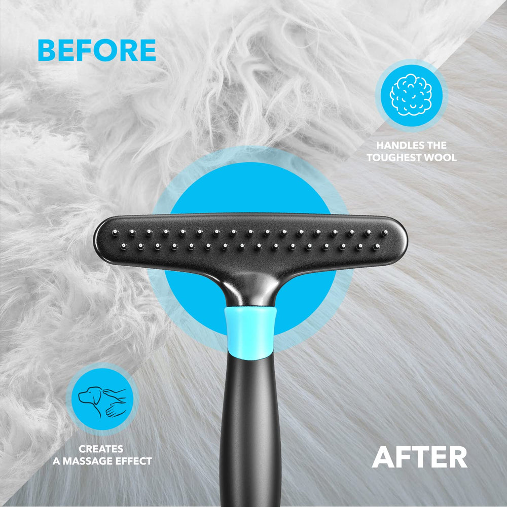 DOGI Deshedding Brush on a soft coat for comfortable grooming