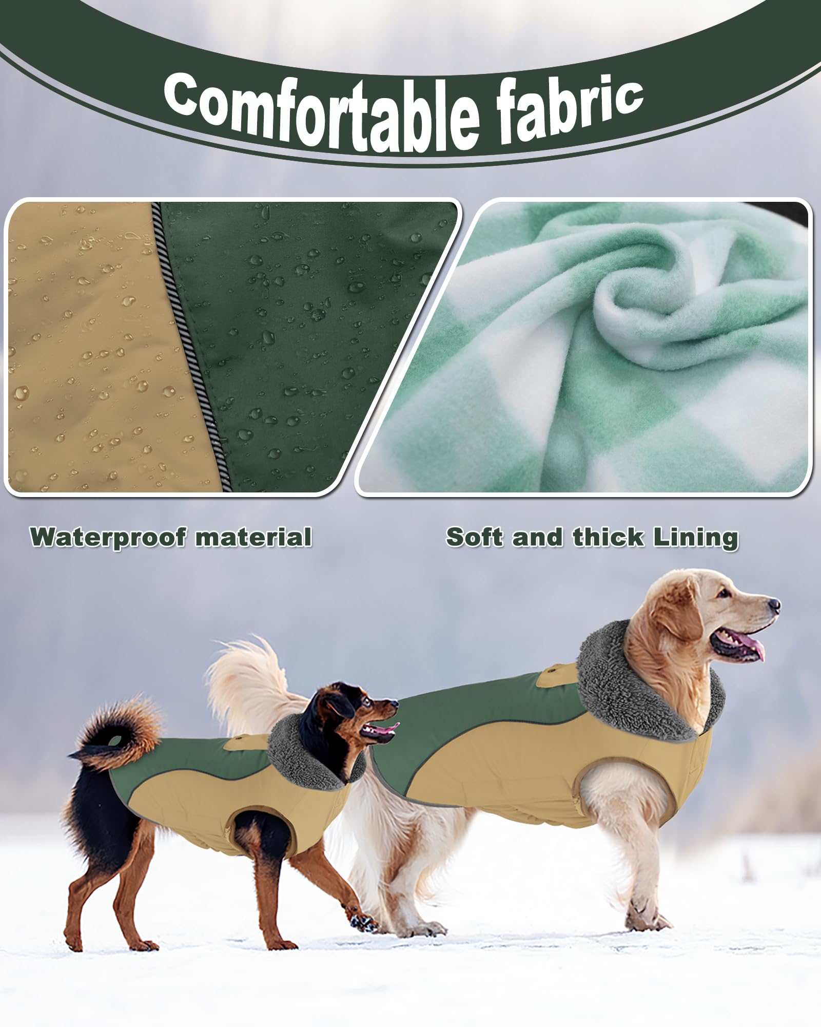 Doglay adjustable turtleneck provides snug warmth in cold weather.