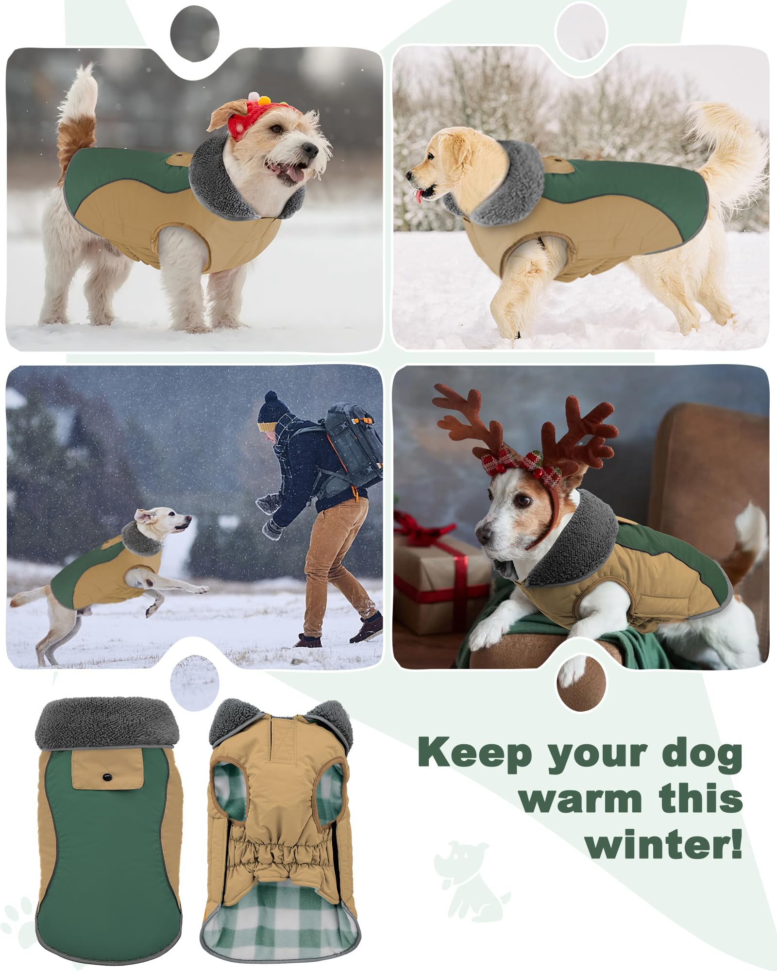 Doglay fleece-lined jacket close-up adds warm, cozy comfort.