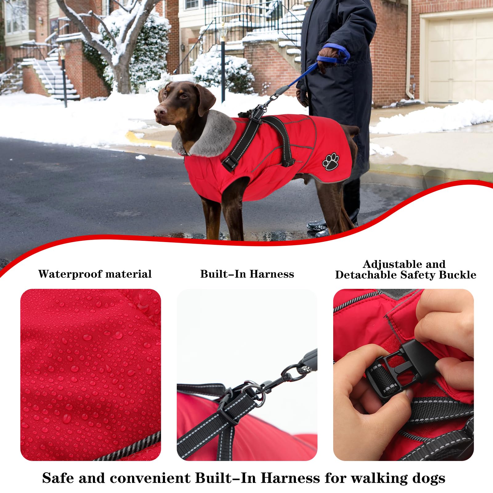 Doglay dog jacket reflective-stripes on back for night visibility and safety