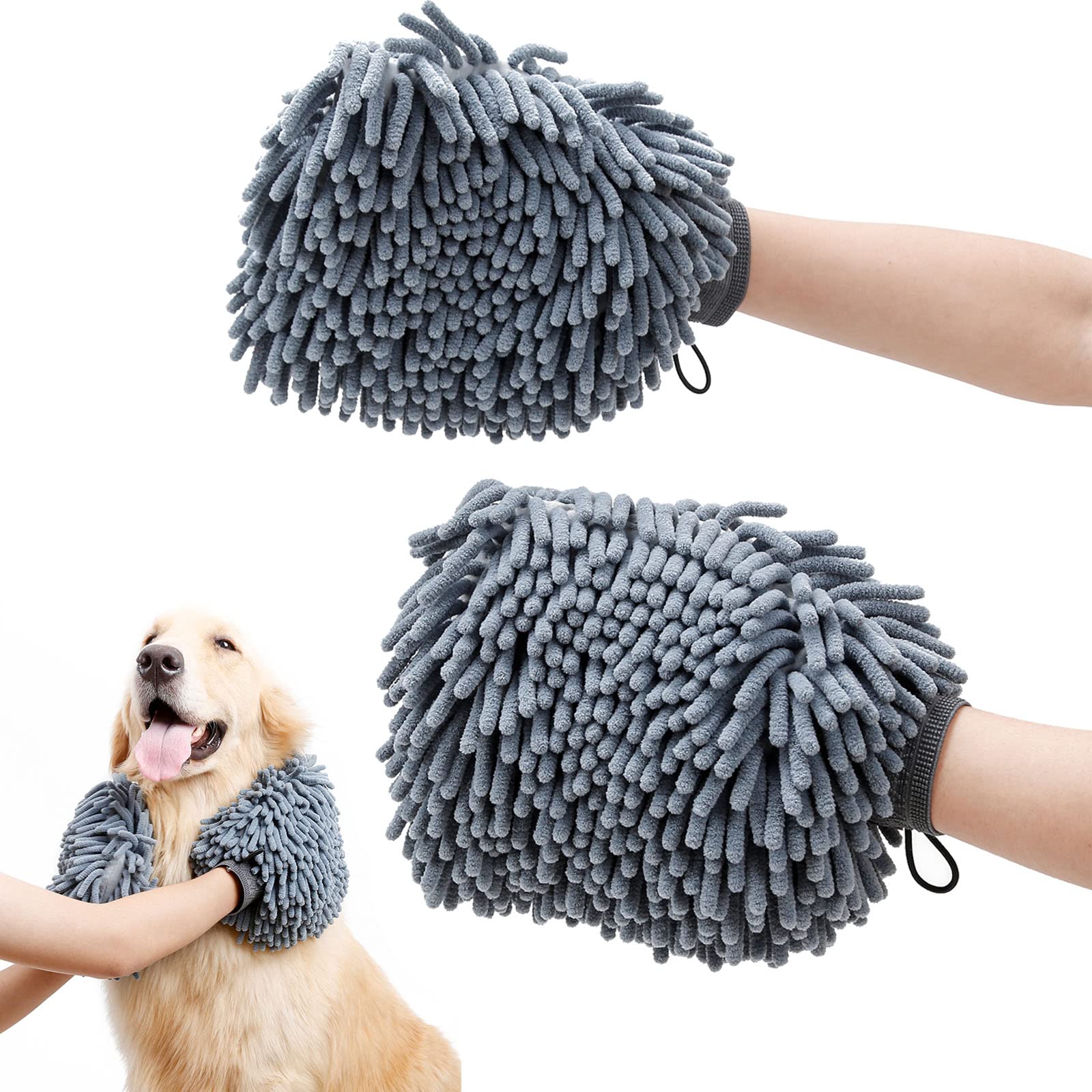 DogLemi Dog Dry Bath Gloves fiber closeup for quick moisture absorption