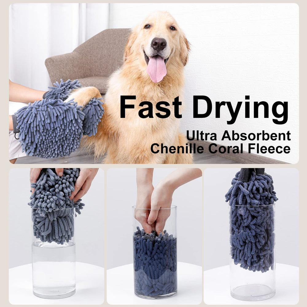 DogLemi Dry Bath Gloves hanging loop for quick door storage