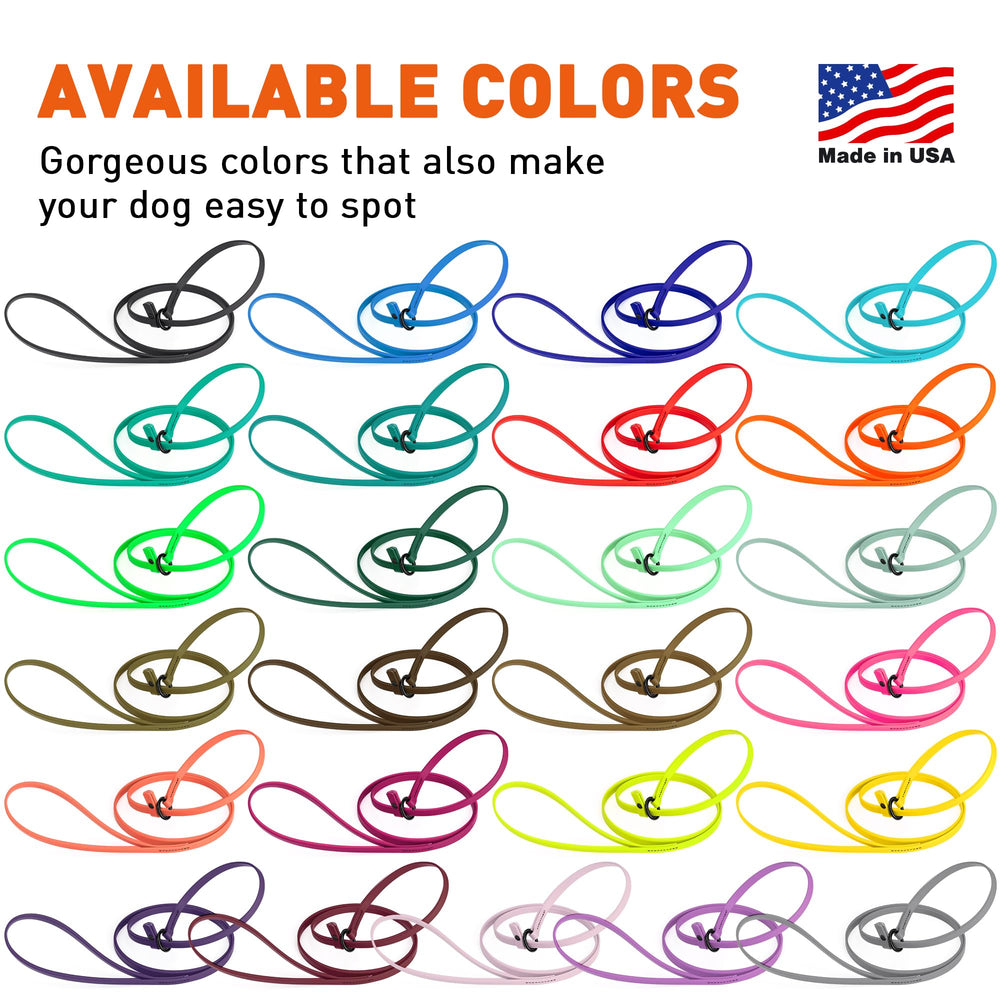 Dogline Biothane Slip Leash walking scene, comfortable grip during strolls.