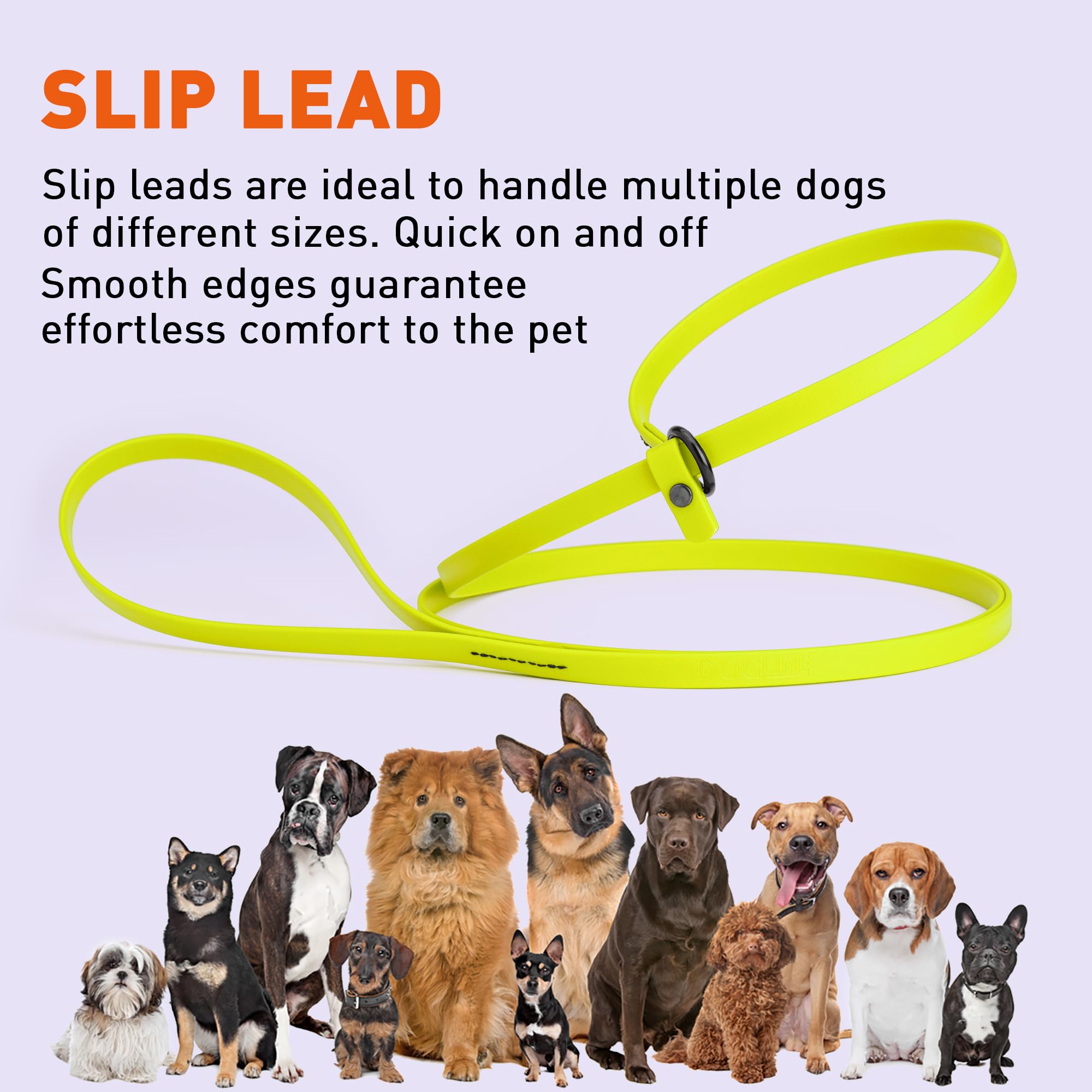 Dogline Biothane Slip Leash proudly made in the USA.