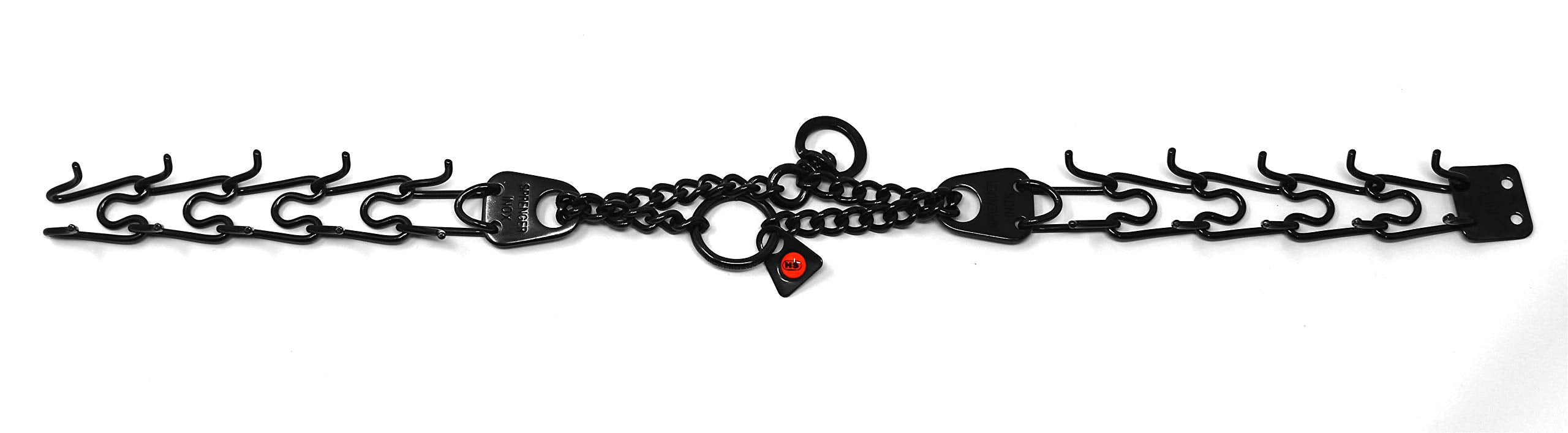Dogline Herm Sprenger black stainless steel collar closeup highlighting rust resistance.