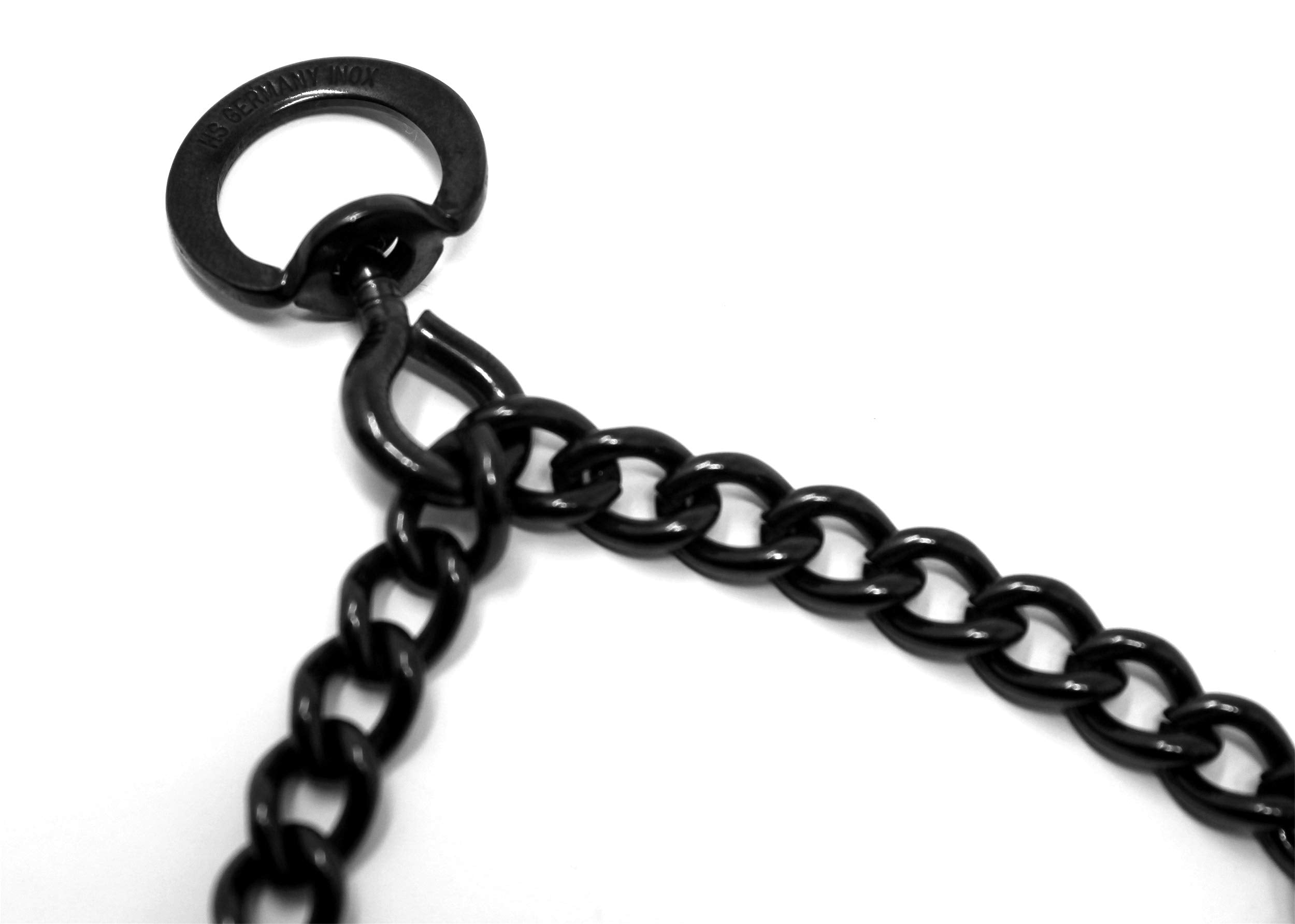 Dogline Herm Sprenger size-guide highlights neck measurement and link adjustments.