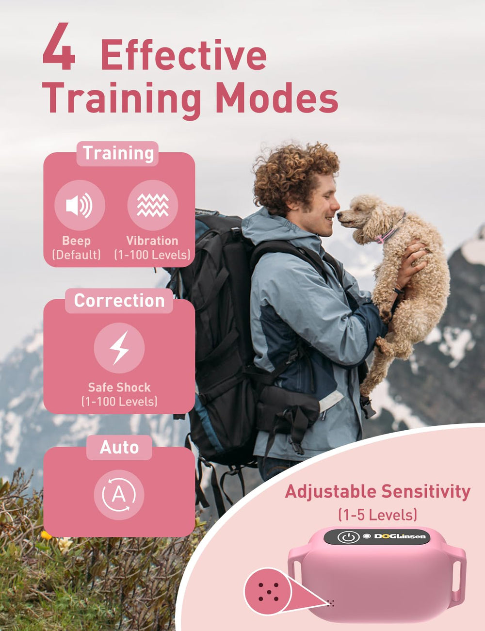 DOGLinsen automatic bark detection collar reduces nuisance barking indoors