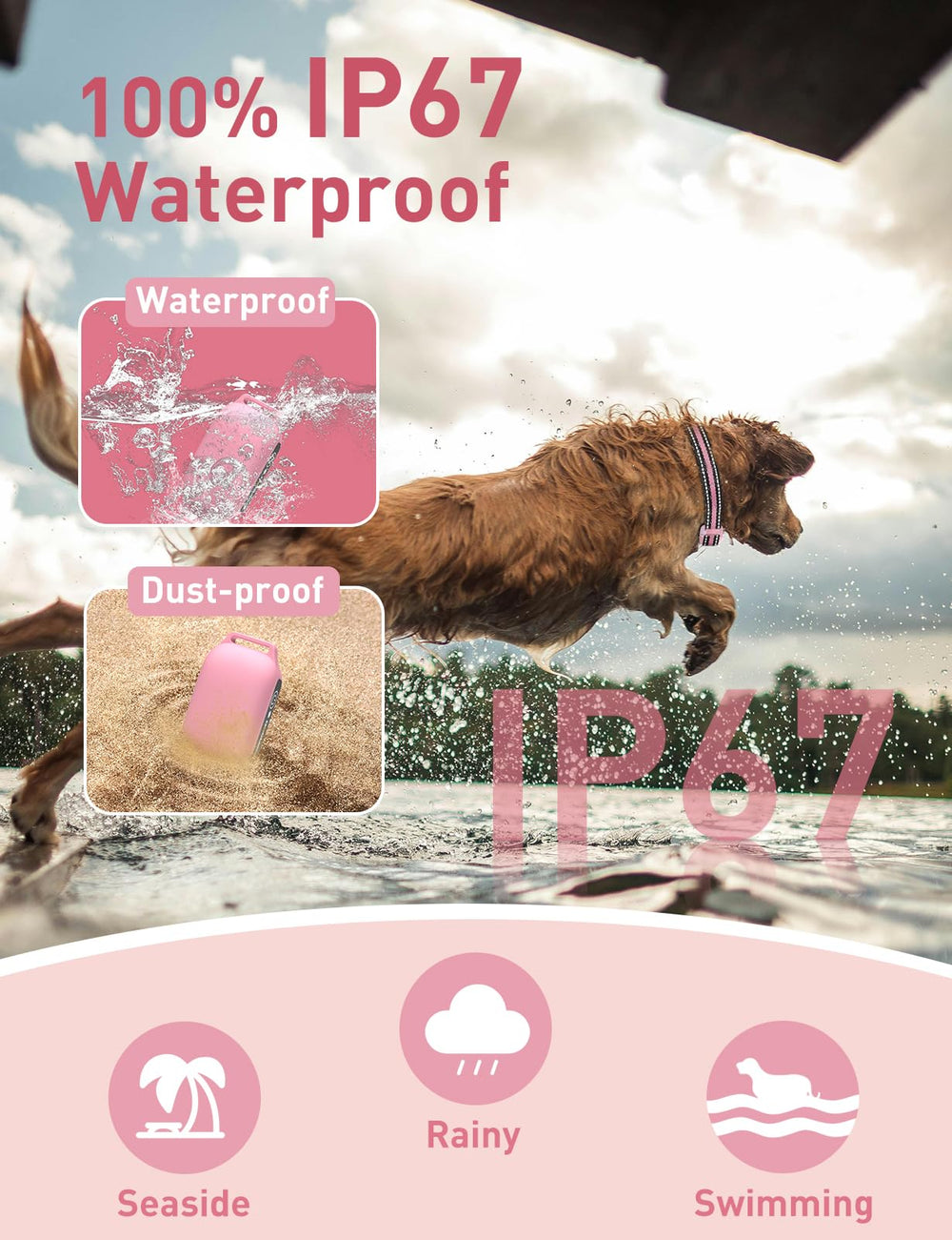 DOGLinsen IP67 waterproof collar suitable for all weather