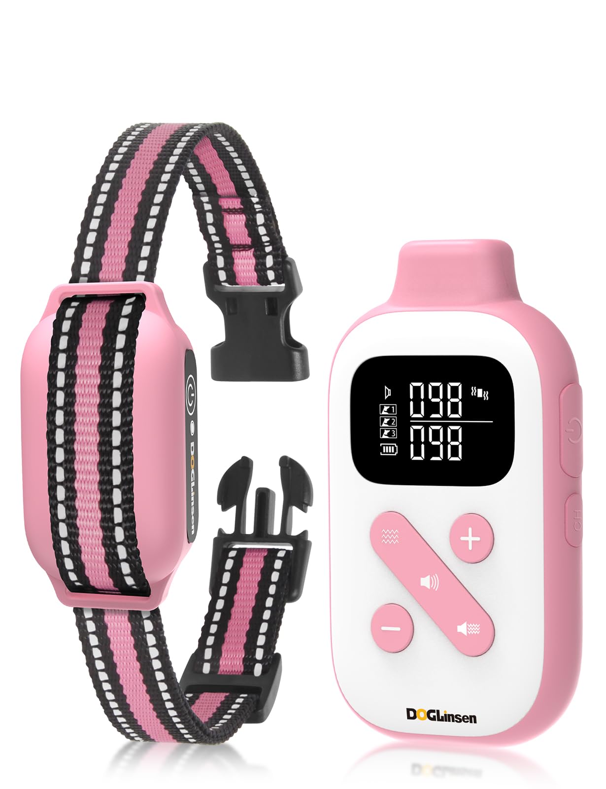 DOGLinsen No Shock Collar remote control for humane training during walks.