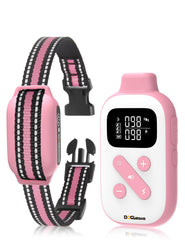 DOGLinsen pink bark collar on dog for calmer walks