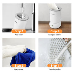 DOGNESS W01 button operation illustrates one-handed use for quick cleanup.