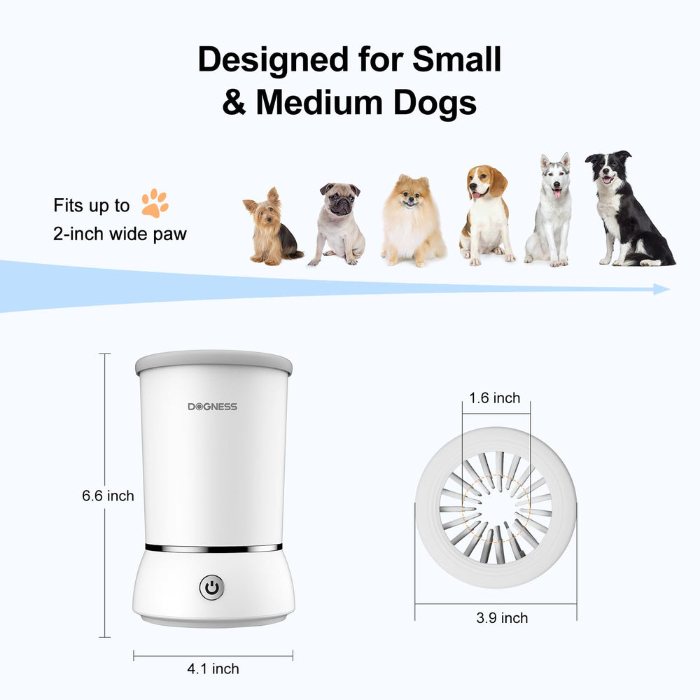 DOGNESS W01 inside wash basin demonstrates easy water-based paw cleansing.