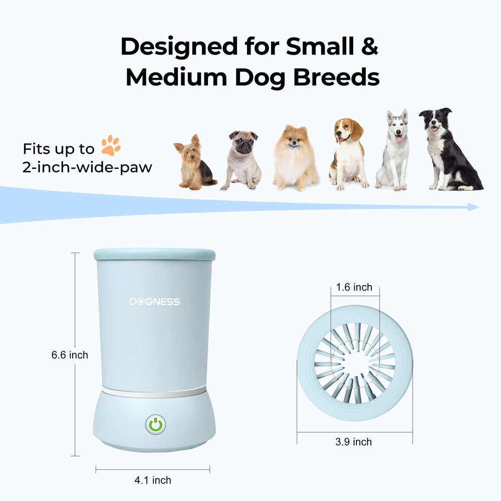 DOGNESS W01 one-button operation enables quick paw cleaning.