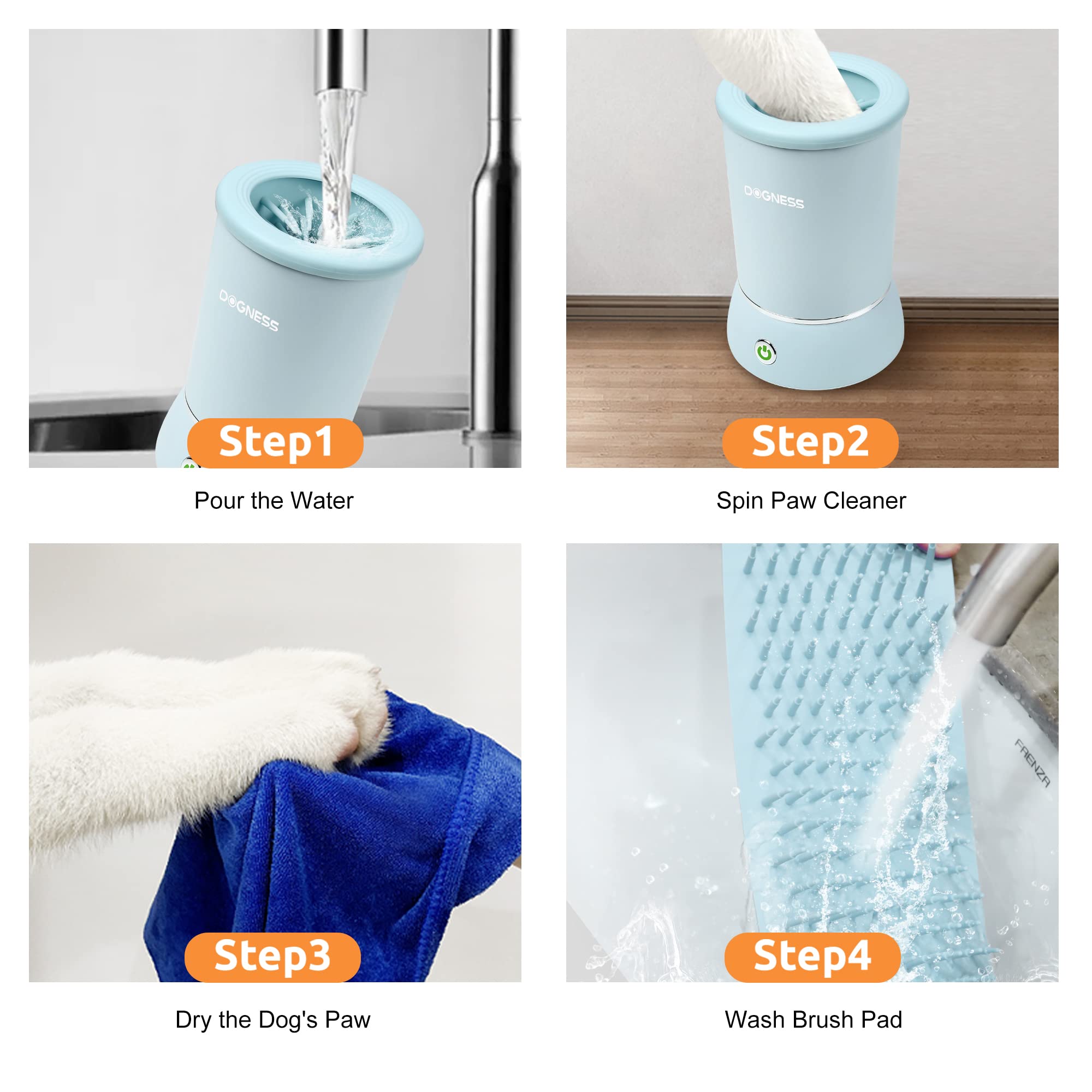 DOGNESS W01 open chamber highlights easy access for rinsing paws.