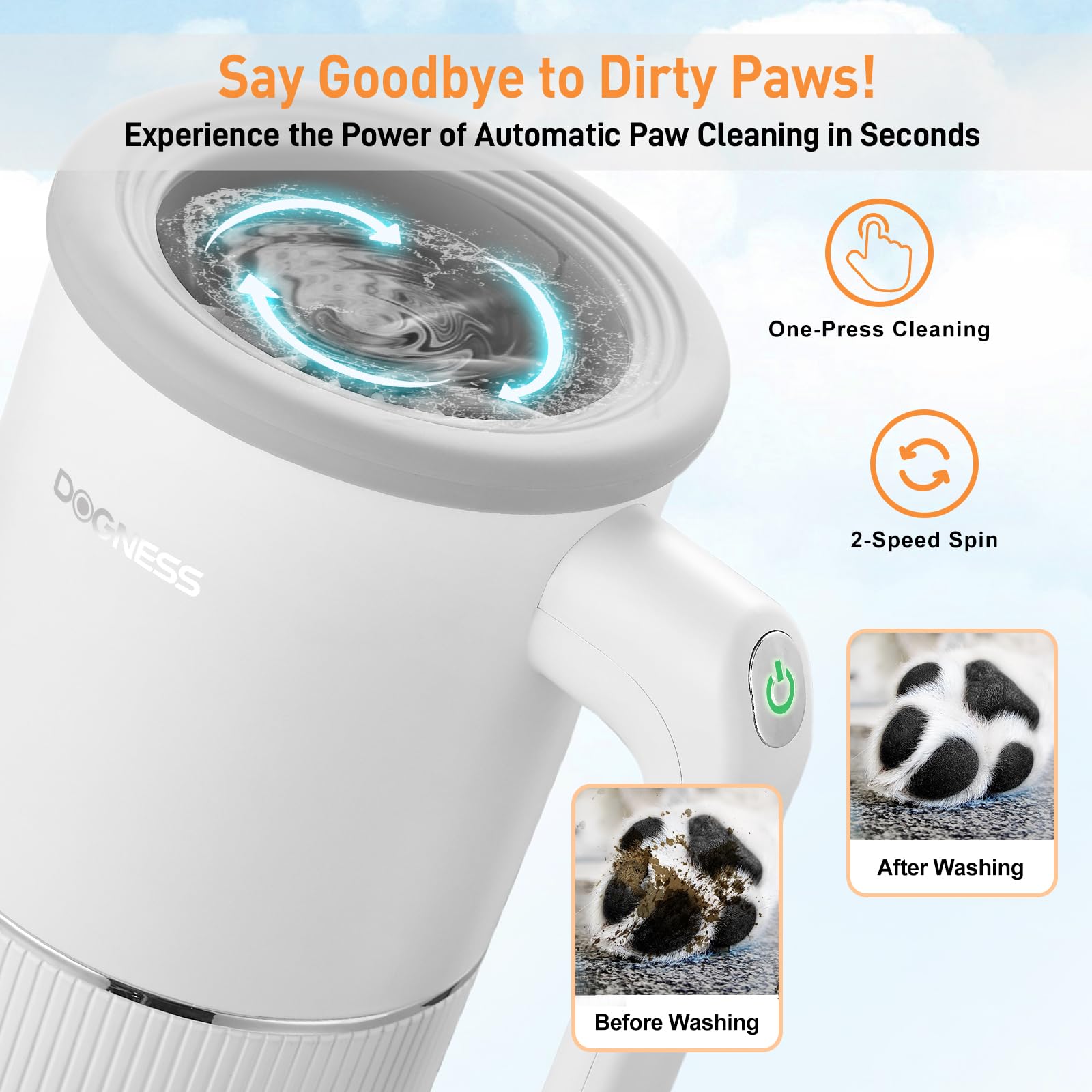 DOGNESS W02 paw cleaner brushes-inside deliver gentle scrubbing for clean paws.