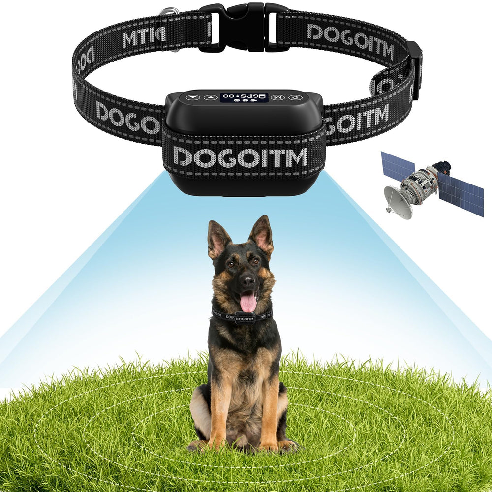 DOGOITM GPS wireless boundary image demonstrates precise outdoor play area for dogs