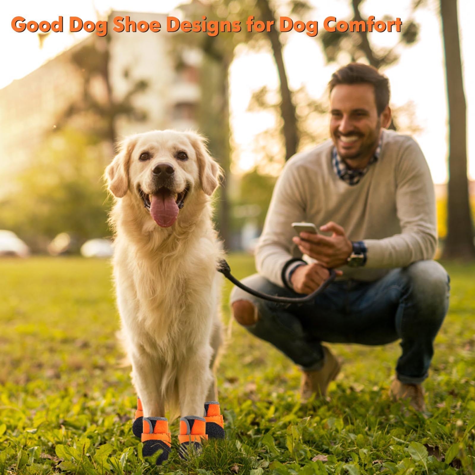 DOGOYS botas, color naranja, visibilidad mejorada en parques y calles.