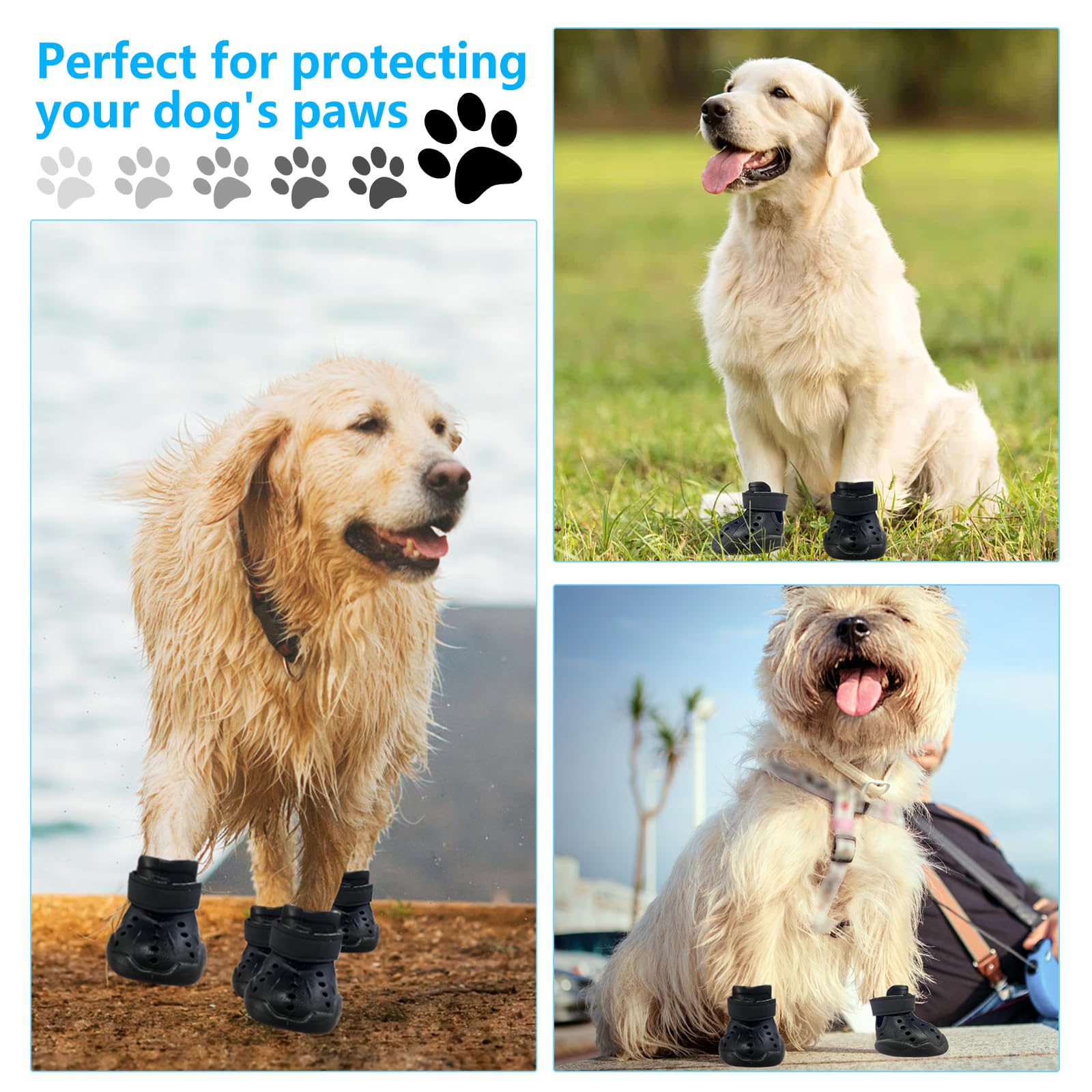 DOGOYS dog shoes adjustable straps ensure secure fit during walks.