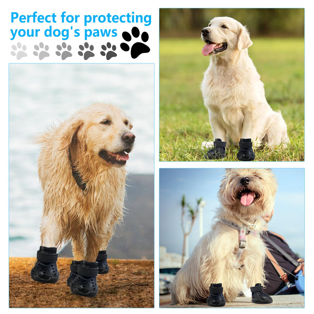 DOGOYS dog shoes strap closeup in black shows secure adjustable fit.